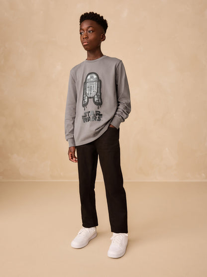 Dsiney Kidz - Charcoal Grey Long Sleeve Star Wars T-Shirt (3-16yrs) image 2