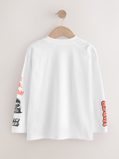 Dsiney Kidz - White Long Sleeve Star Wars T-Shirt (3-16yrs) image 2