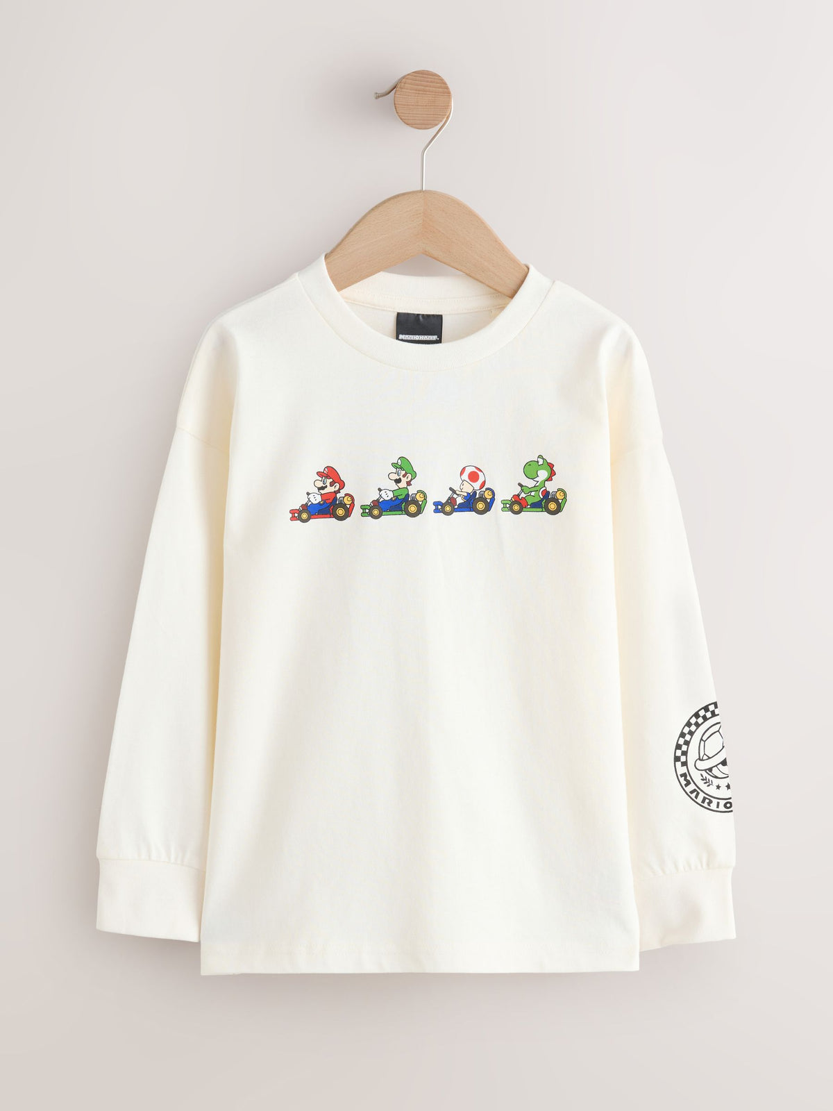 White Mario Kart Gaming Long Sleeve T-Shirt (3-16yrs) - image 1