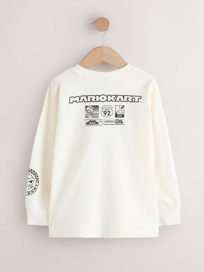 White Mario Kart Gaming Long Sleeve T-Shirt (3-16yrs) - image 2