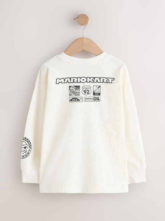 White Mario Kart Gaming Long Sleeve T-Shirt (3-16yrs) - image 2