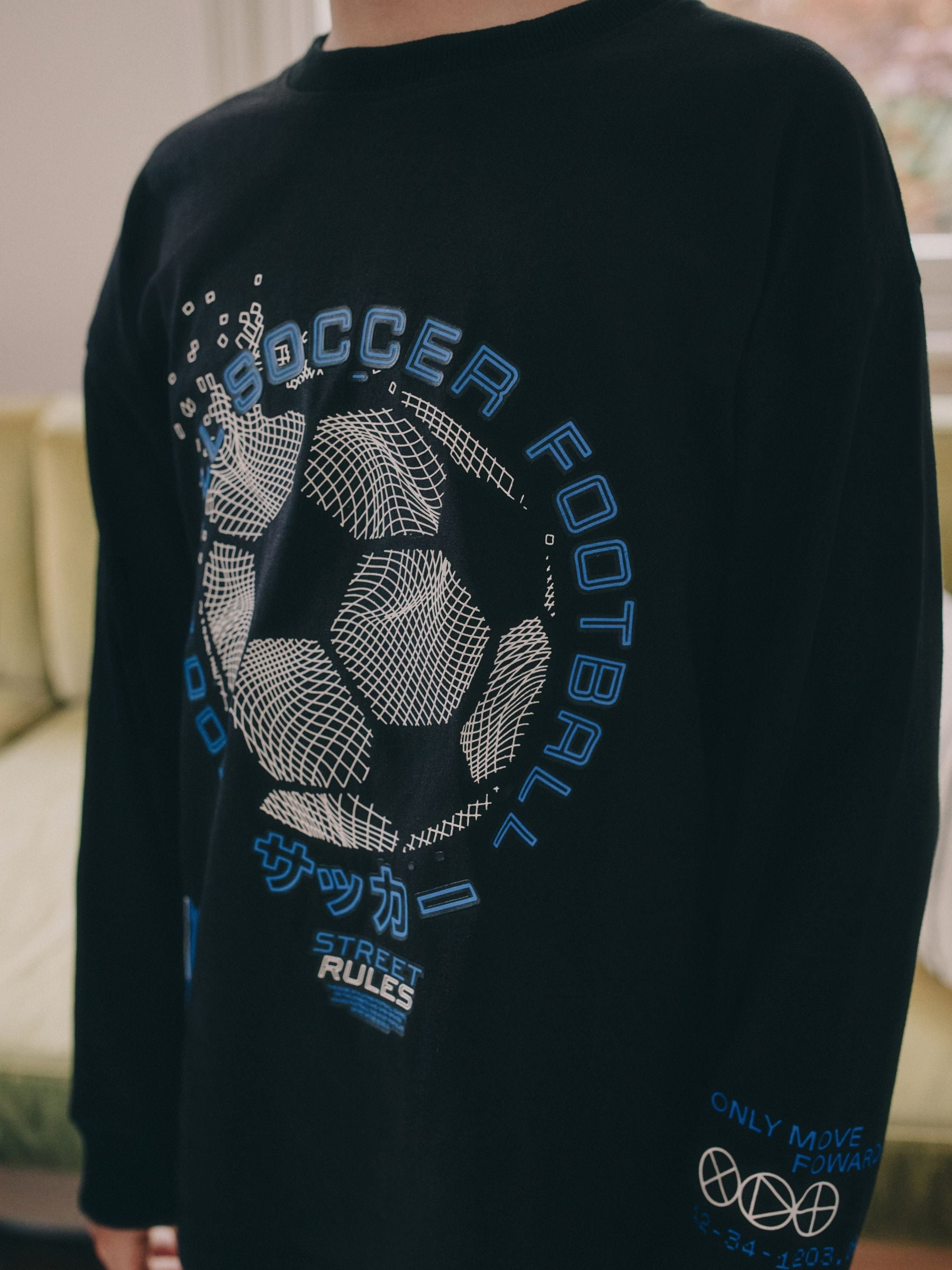 Blue/Black Football Long Sleeve Pyjamas 2 Pack (3-16yrs) image 10