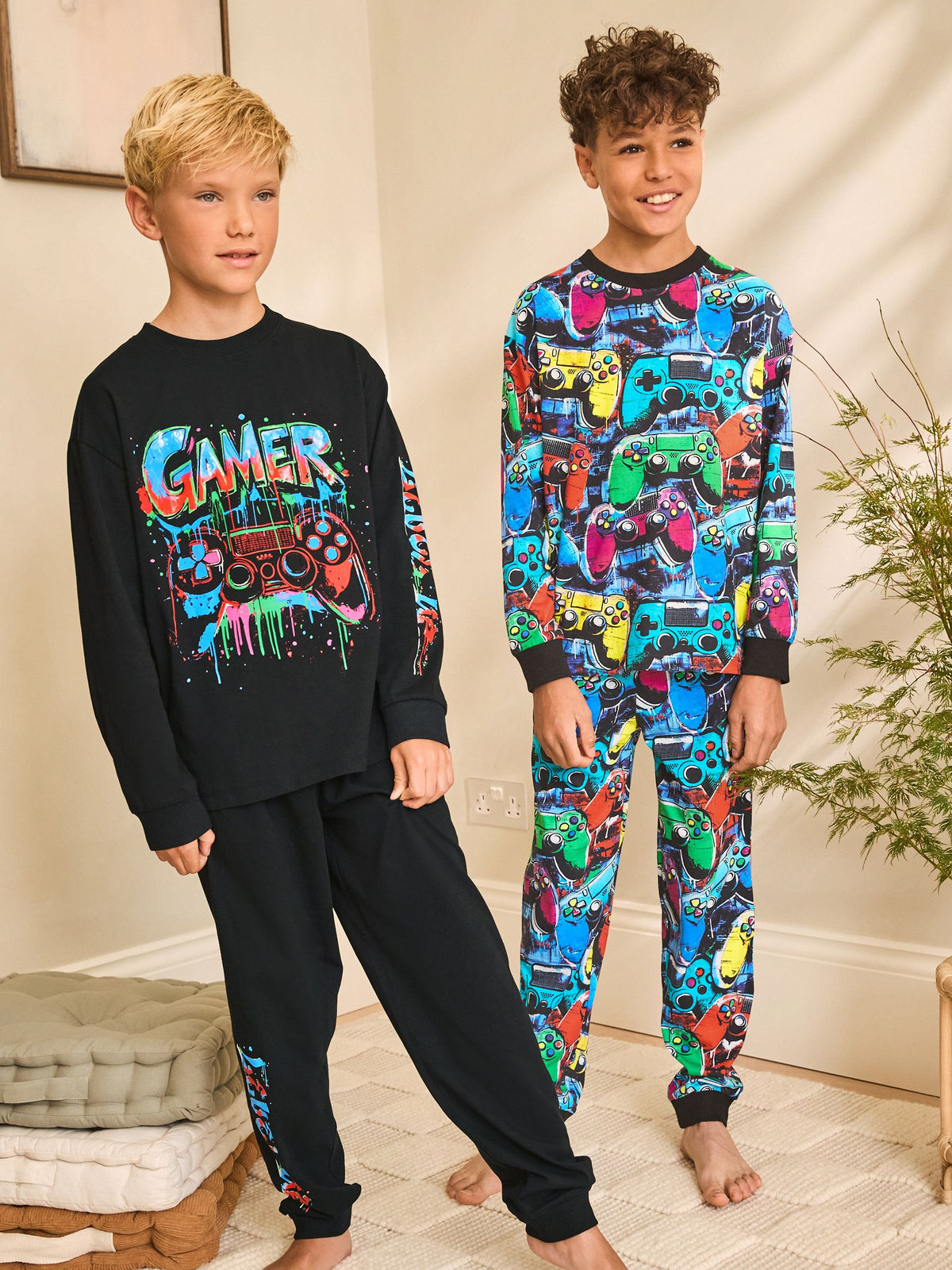 Multi Gamer Long Sleeve Pyjamas 2 Pack (3-16yrs) - image 1