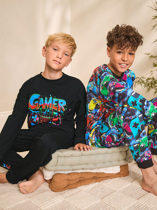 Multi Gamer Long Sleeve Pyjamas 2 Pack (3-16yrs) image 3