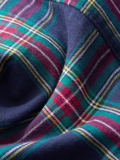 Navy Tartan Check Long Sleeve Christmas Check Shirt (3mths-7yrs)