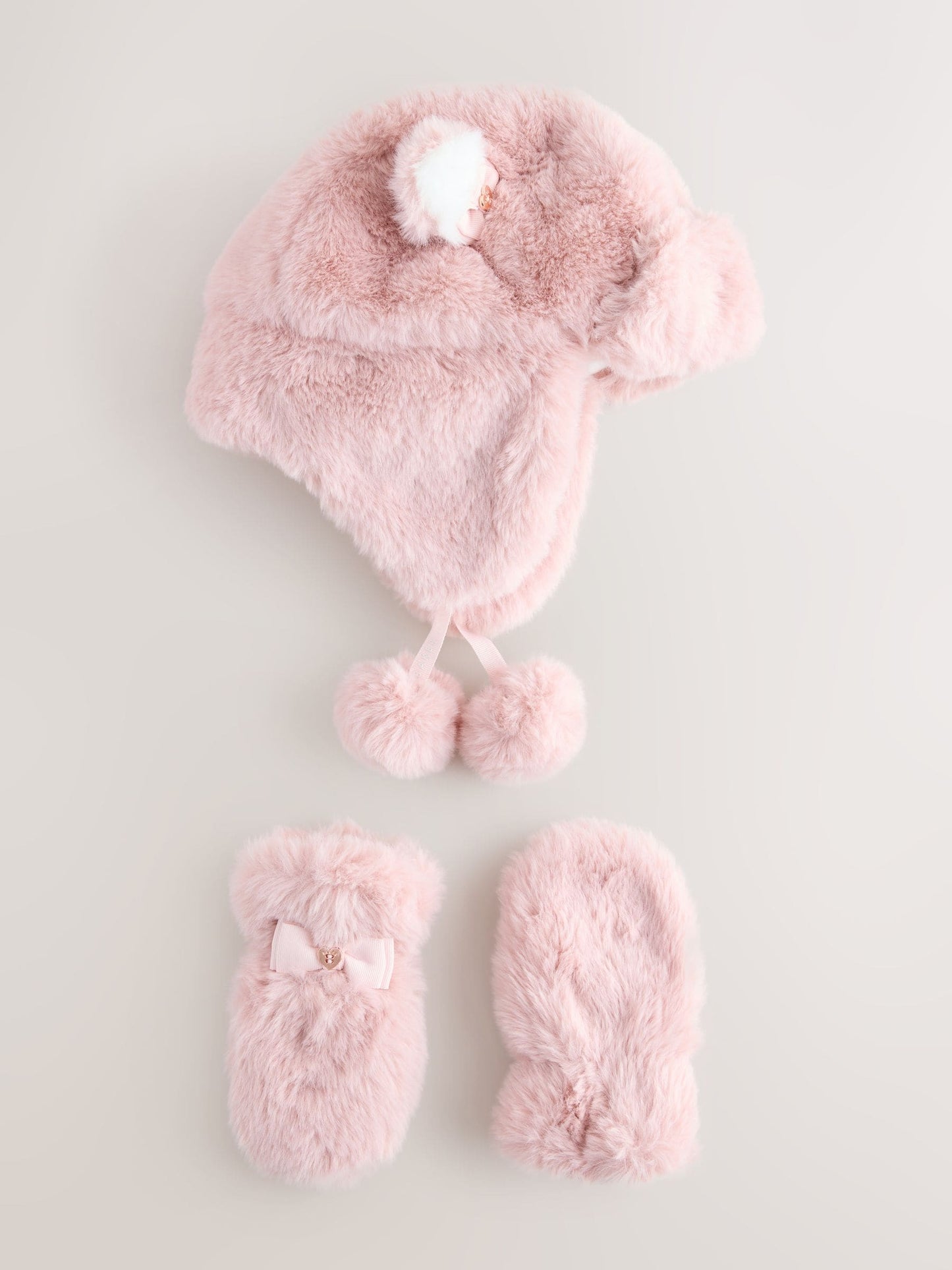 Baker by Ted Baker Bow Pink Faux Fur Trapper Hat image 3