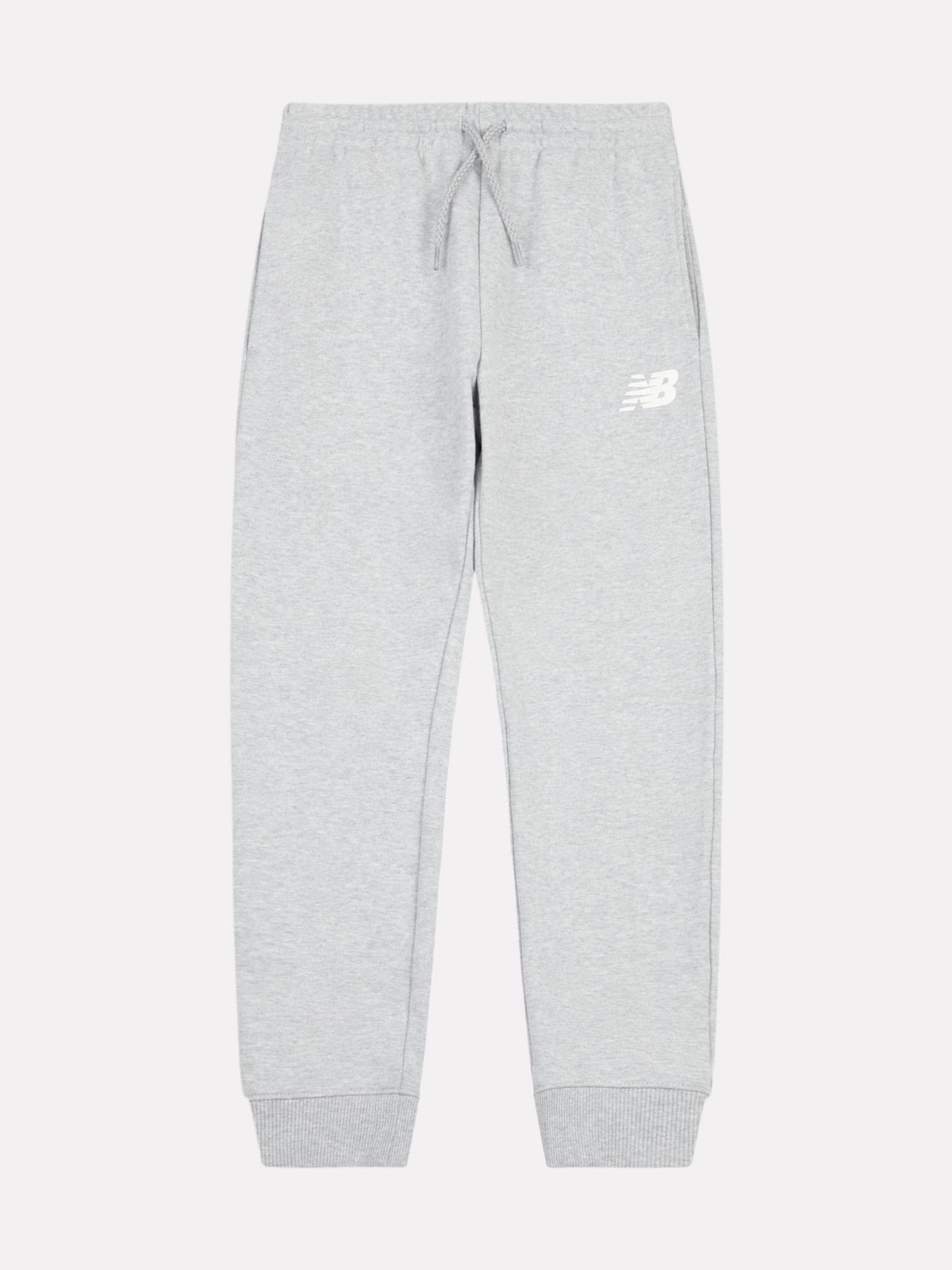 New Balance Grey Cotton French Terry Stacked Logo Joggers image 1