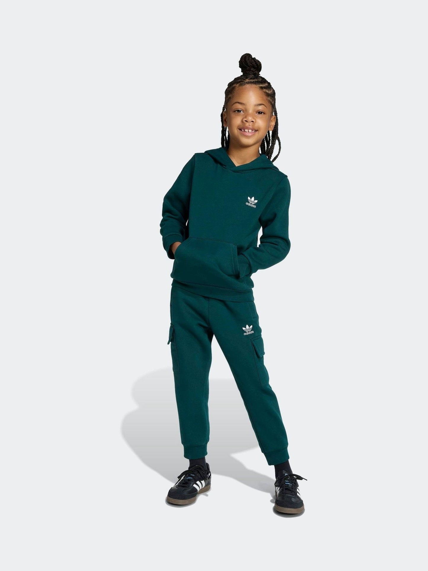 adidas Originals Green Little Kids Hoodie and Cargo Joggers Set image 1
