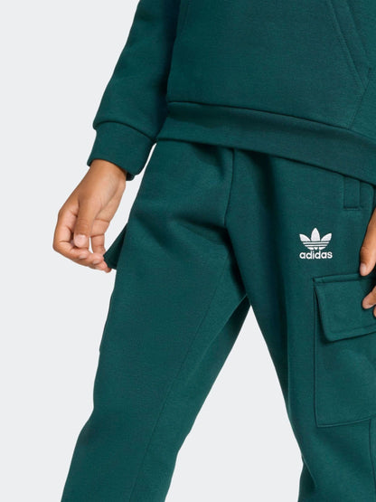 adidas Originals Green Little Kids Hoodie and Cargo Joggers Set image 5