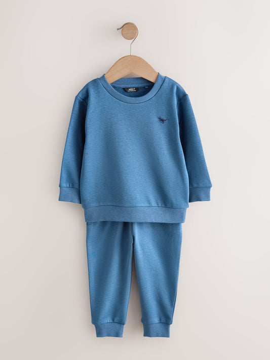 Charcoal Grey/Enzyme Blue/Putty Sweatshirts and Joggers Set 3 Pack (3mths-7yrs) image 3