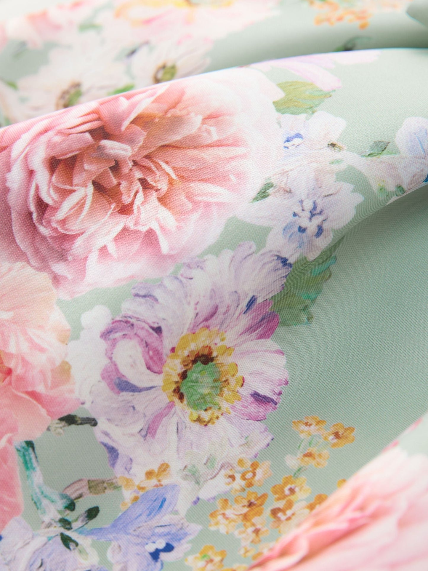 Green Sleeveless Floral Print Party Dress (3mths-7yrs)