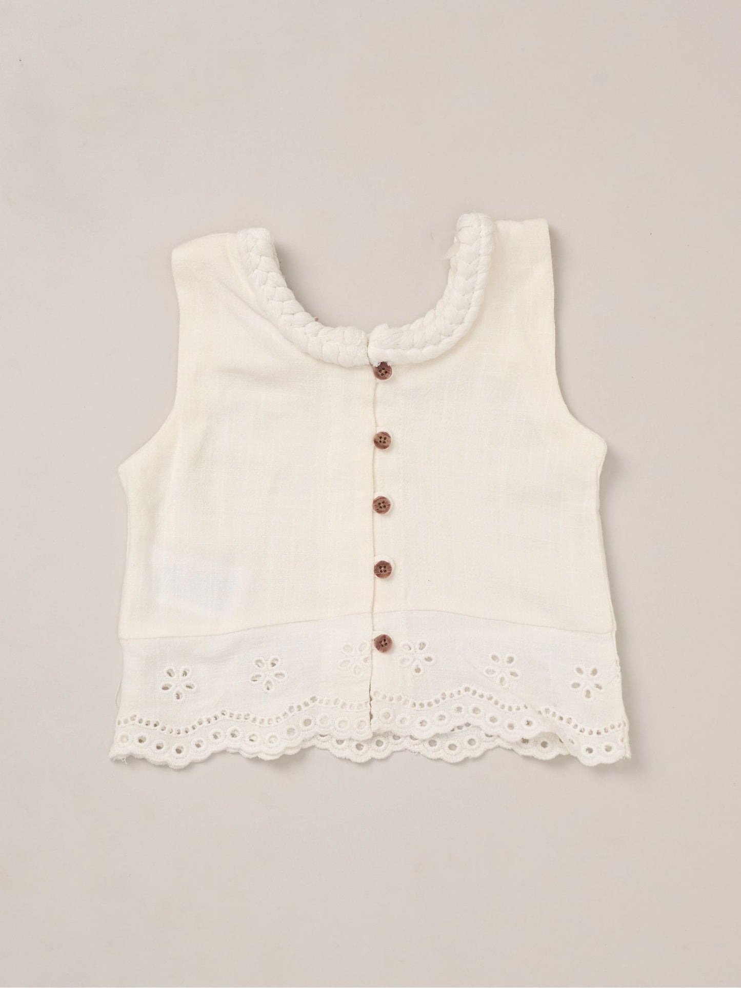 Dsiney Kidz - Miss White Broderie Crop Top Jeans And Bag Outfit Set image 3