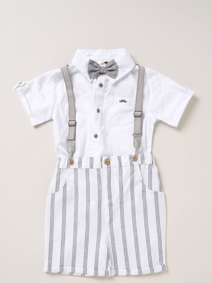 Little Gent White Shirt Shorts And Braces Outfit Set image 1