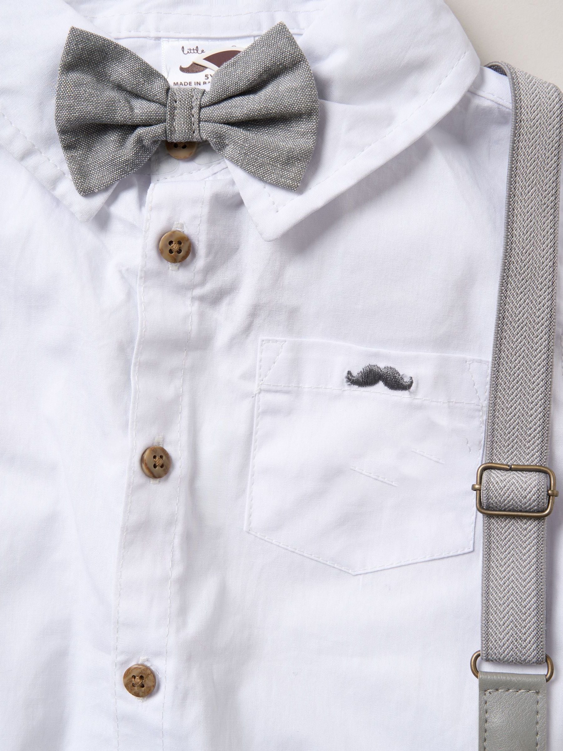 Little Gent White Shirt Shorts And Braces Outfit Set image 2