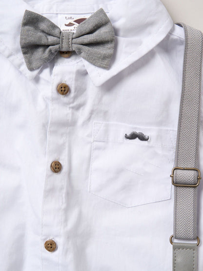 Little Gent White Shirt Shorts And Braces Outfit Set image 2