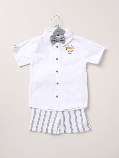 Little Gent White Shirt Shorts And Braces Outfit Set image 3