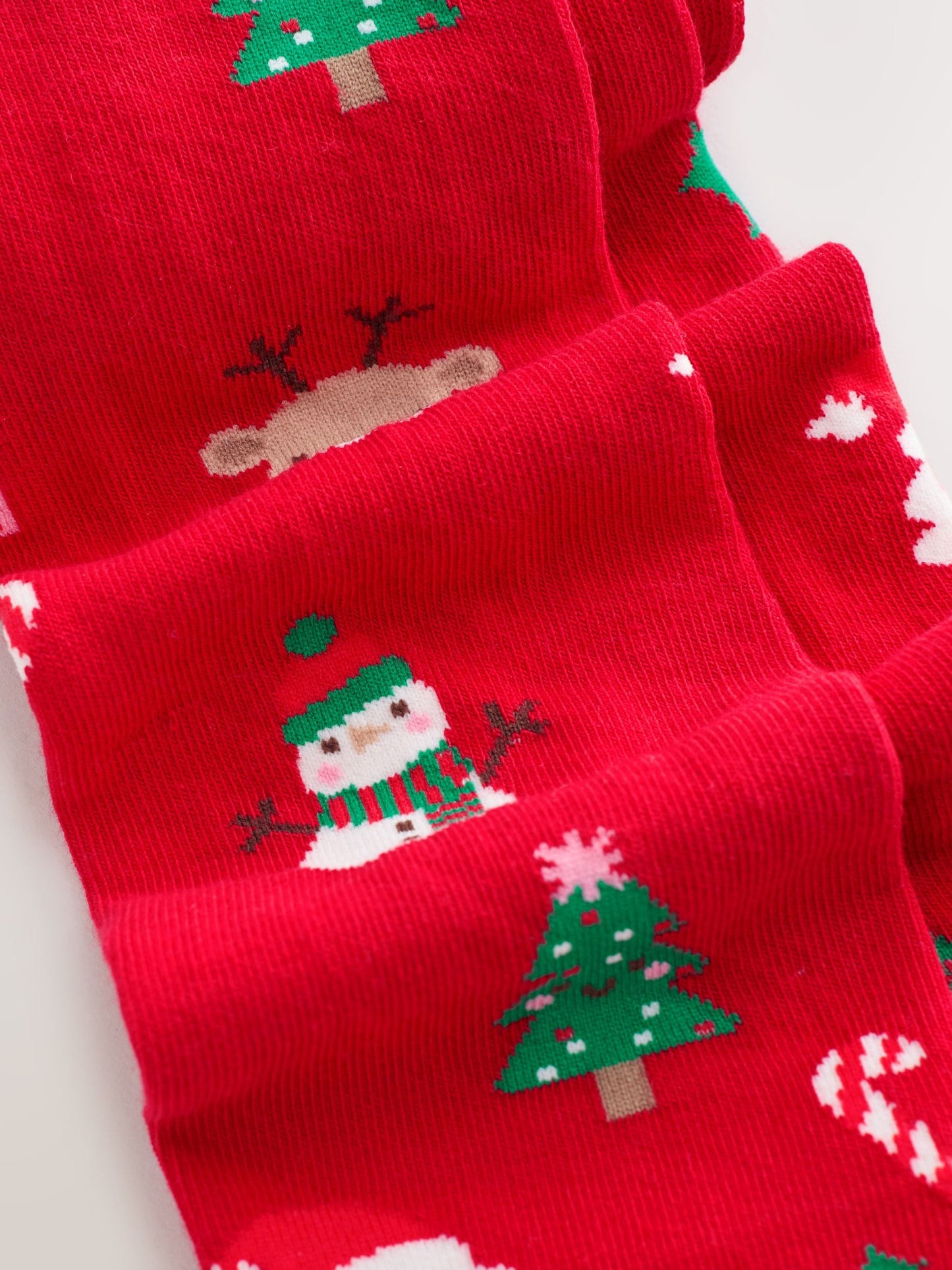 Red Character Cotton Rich Christmas Tights