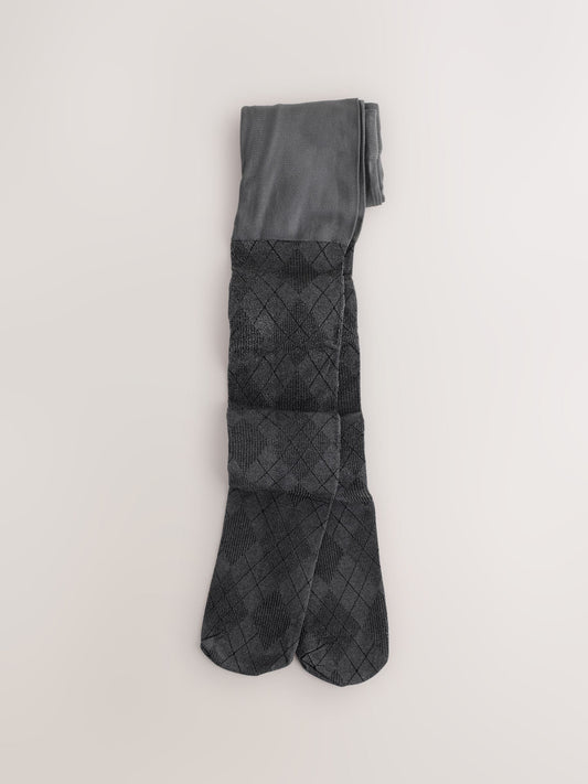 Black Argyle 40 Denier Tights image 1