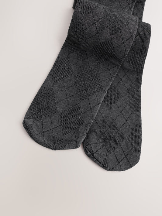Black Argyle 40 Denier Tights image 3