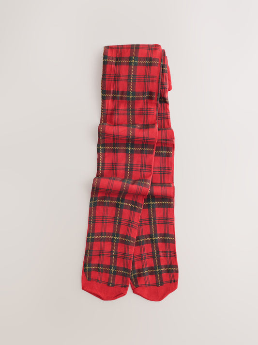 Red Tartan 40 Denier Tights image 1
