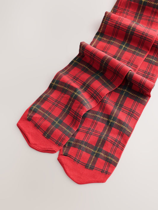 Red Tartan 40 Denier Tights image 3
