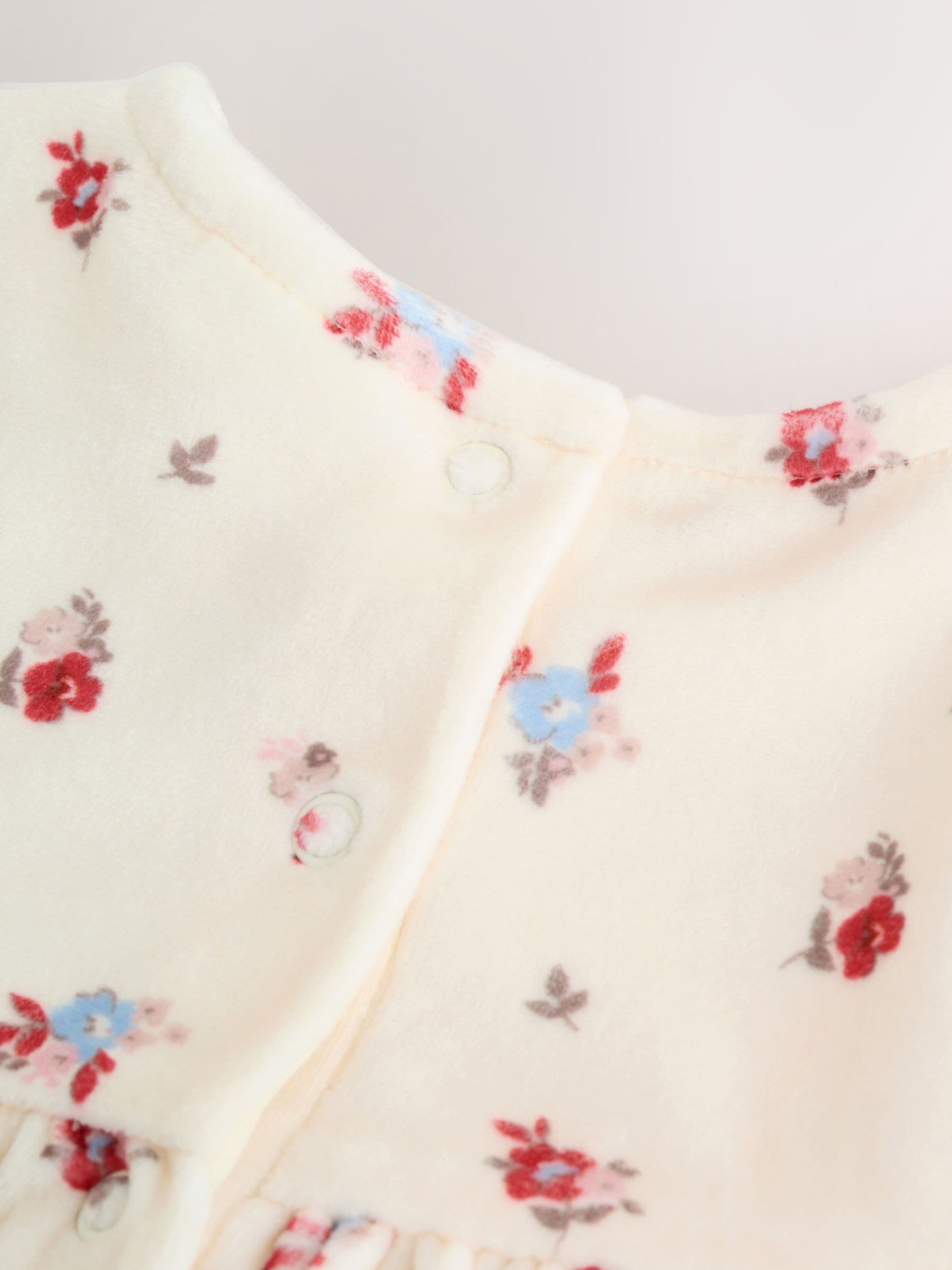 Cream Ditsy Baby Long Sleeve Velour Dress and Tights Set 2 Piece (0mths-2yrs) image 5