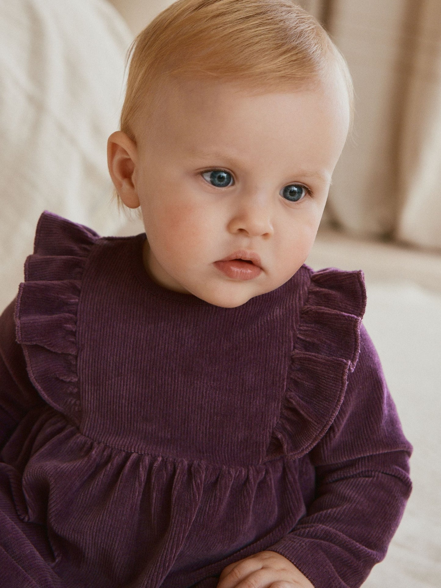 Purple Baby Long Sleeve Velour Dress and Tights Set 2 Piece (0mths-2yrs)