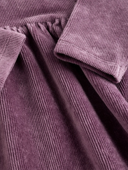 Purple Baby Long Sleeve Velour Dress and Tights Set 2 Piece (0mths-2yrs)