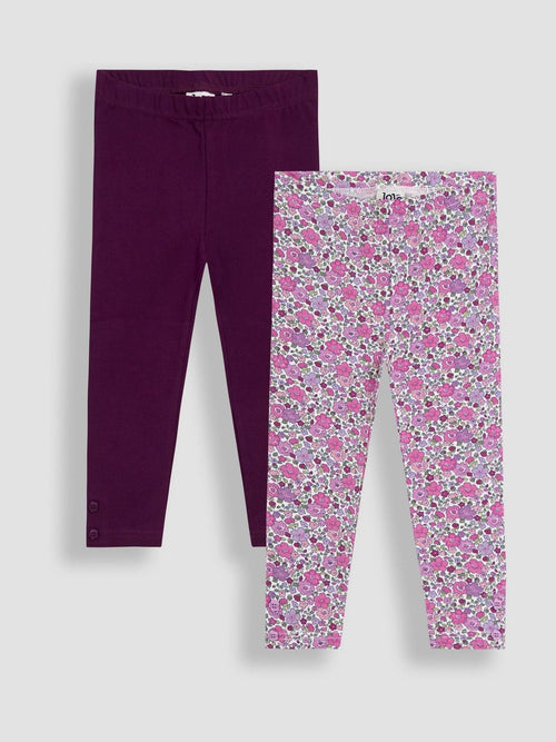 JoJo Maman Bébé Purple Dark 2-Pack Leggings image 1