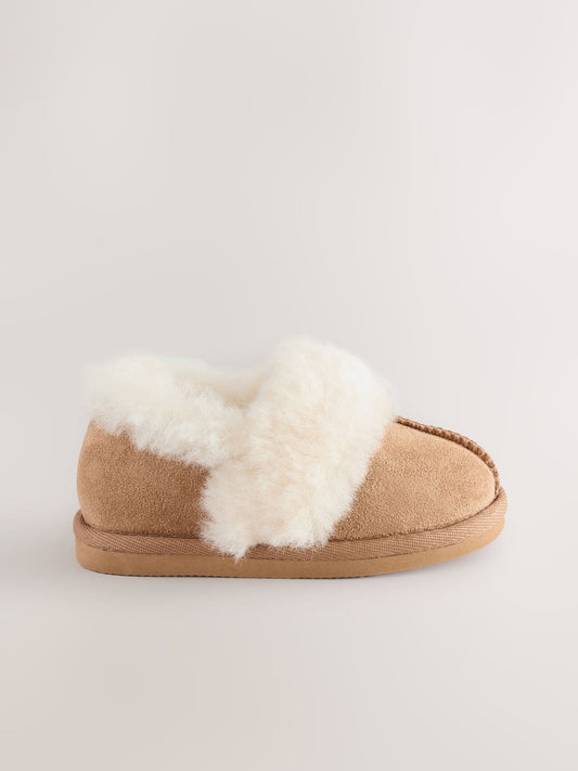 Tan Brown Faux Fur Slippers image 2