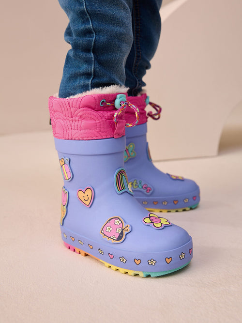 Purple Character Thinsulate Lined Cuff Wellies image 1