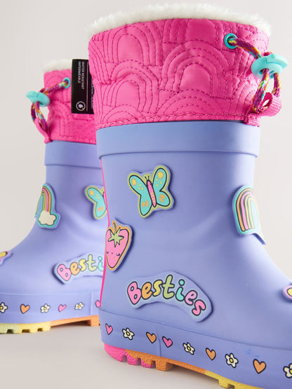 Purple Character Thinsulate Lined Cuff Wellies image 9