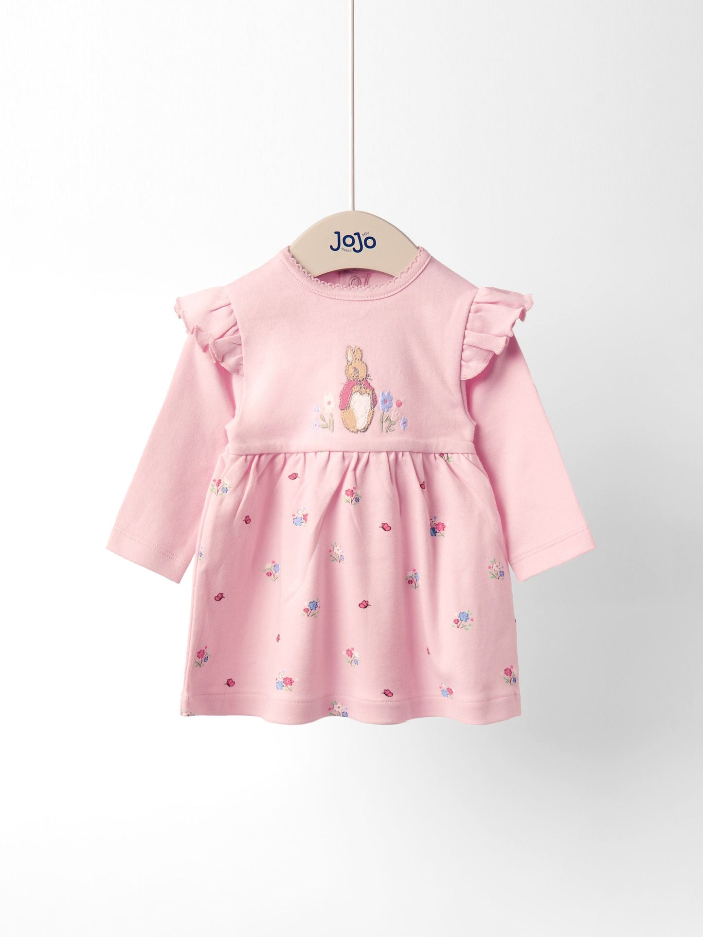 JoJo Maman Bébé Pink Flopsy Bunny Floral Frill Dress image 1