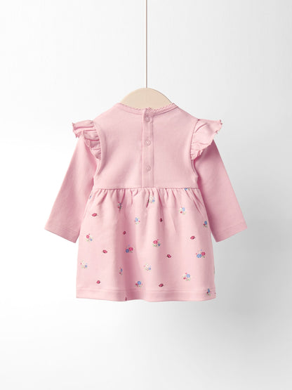 JoJo Maman Bébé Pink Flopsy Bunny Floral Frill Dress image 2