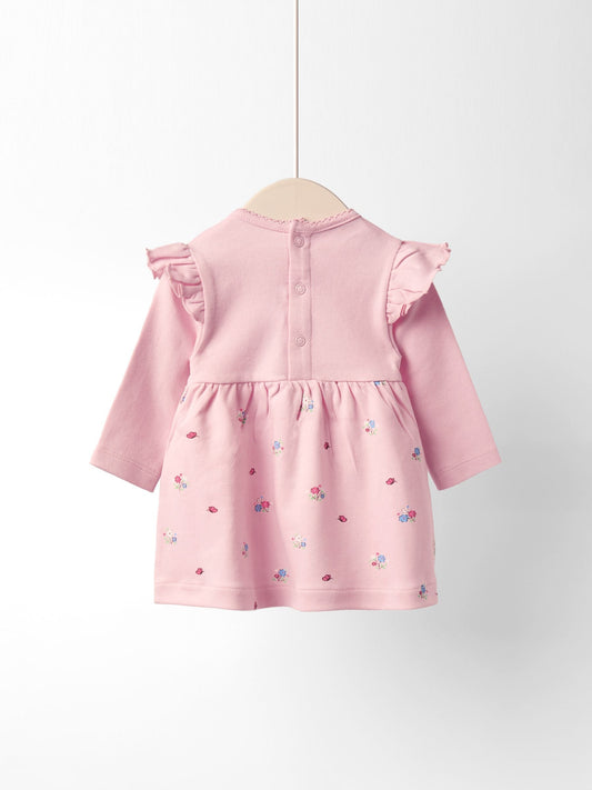 JoJo Maman Bébé Pink Flopsy Bunny Floral Frill Dress image 2