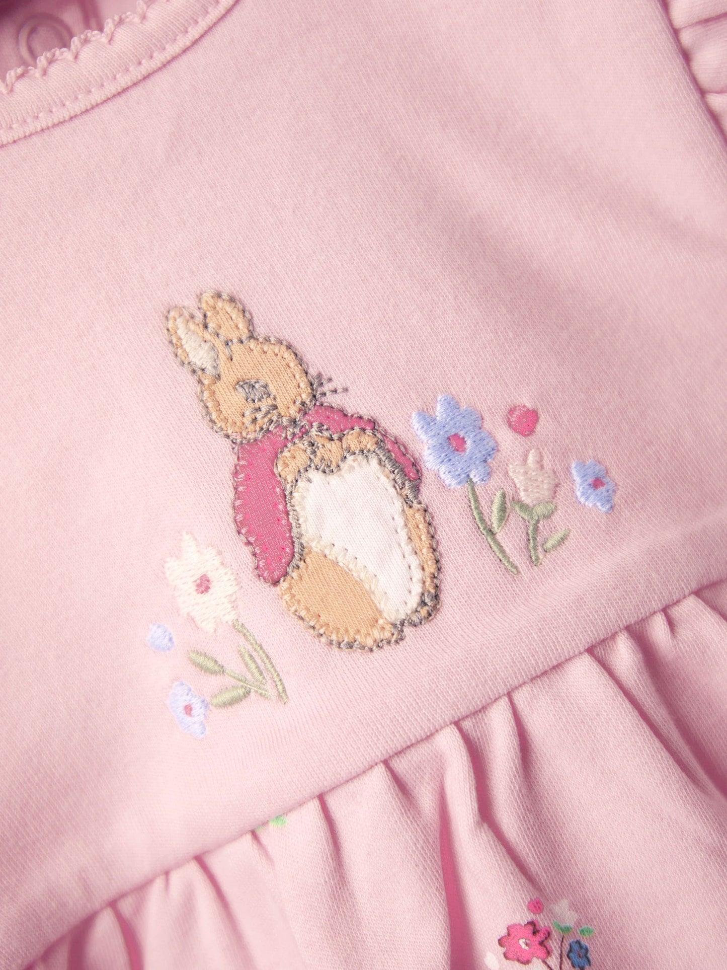 JoJo Maman Bébé Pink Flopsy Bunny Floral Frill Dress image 3