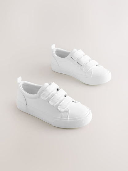 White Standard Fit (F) Touch Fastening Smart Trainers image 1