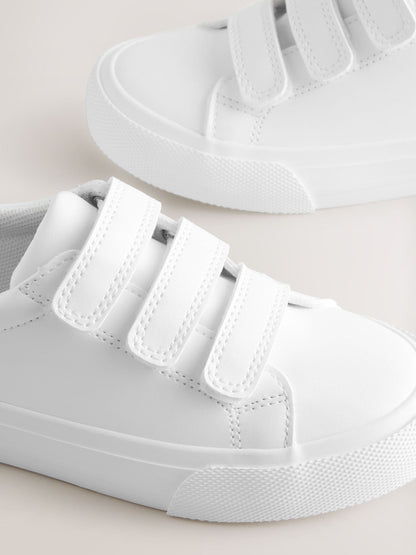 White Standard Fit (F) Touch Fastening Smart Trainers image 3