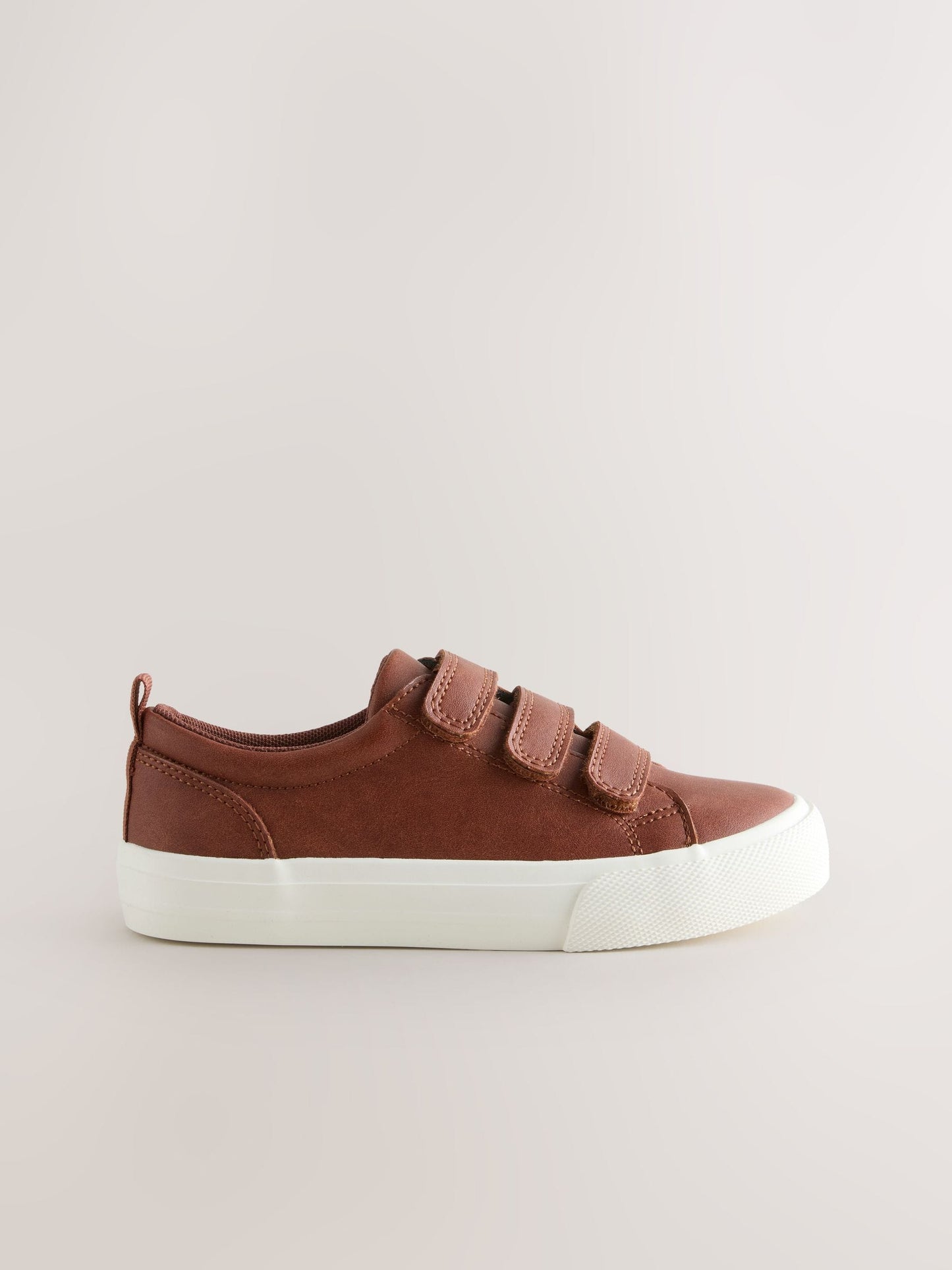 Tan Brown Wide Fit (G) Touch Fastening Smart Trainers image 2