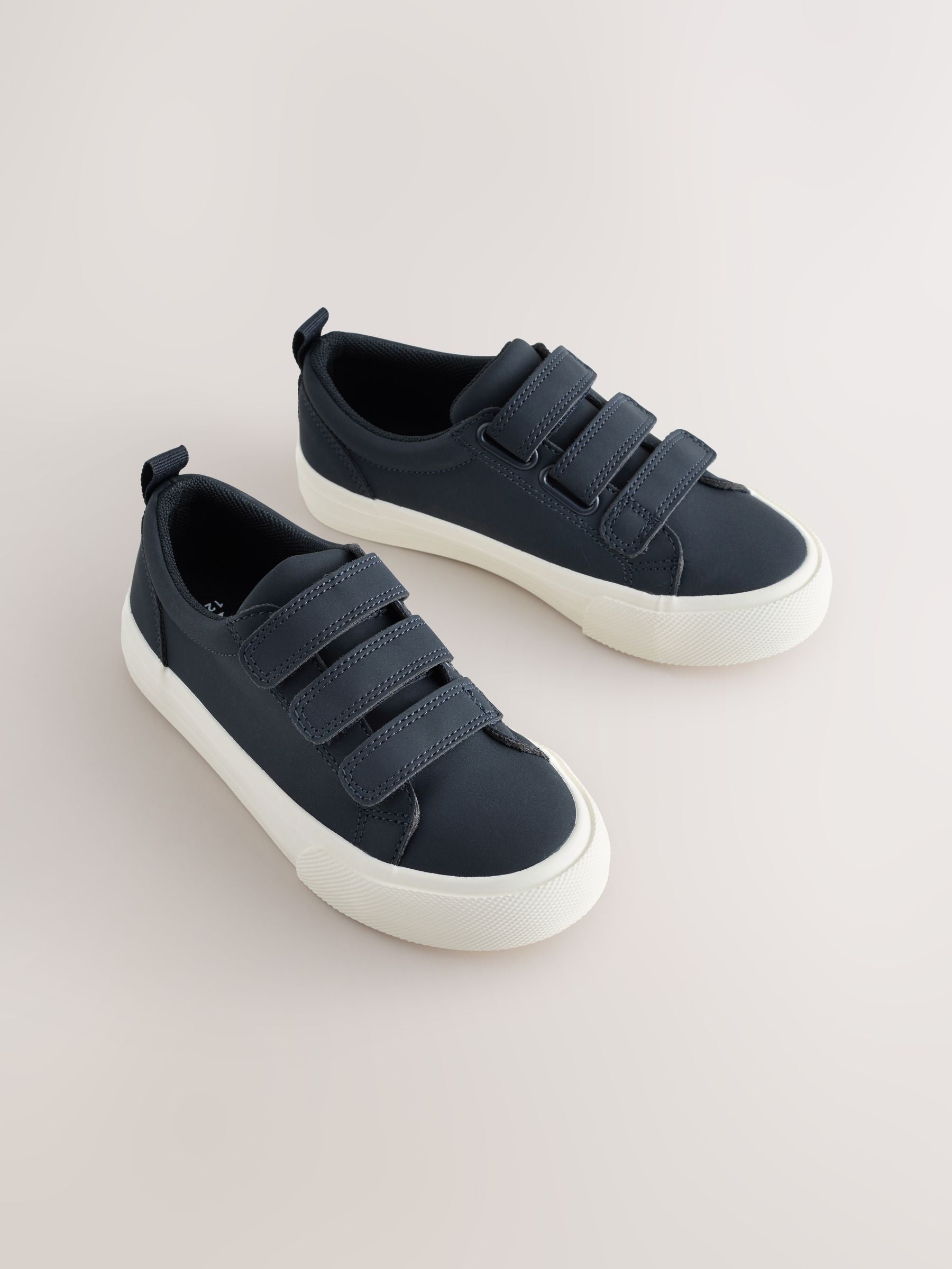 Navy Blue Wide Fit (G) Touch Fastening Smart Trainers image 1