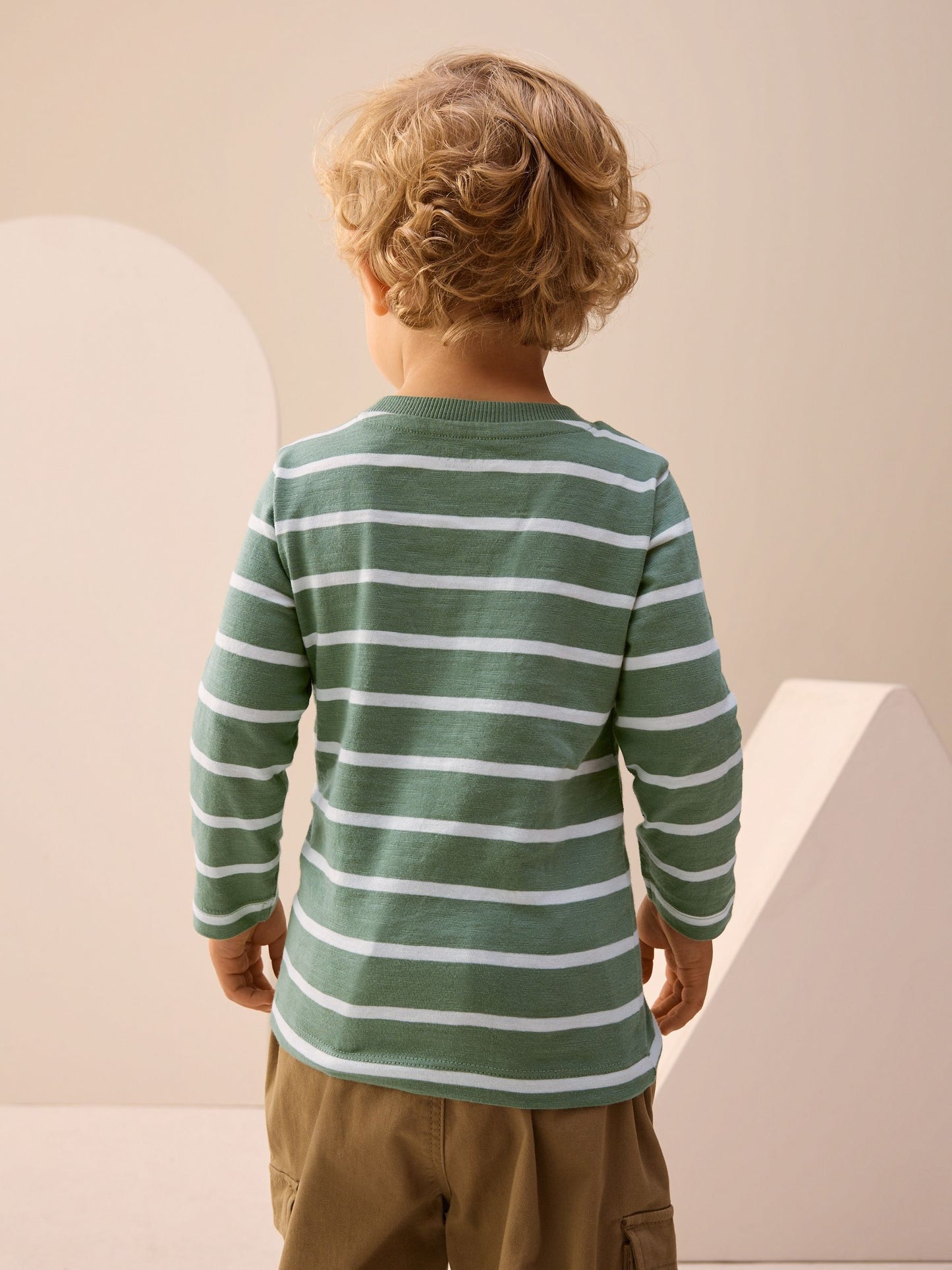 Green/White Stripe Safari Long Sleeve Appliqué T-Shirt (3mths-7yrs) image 4