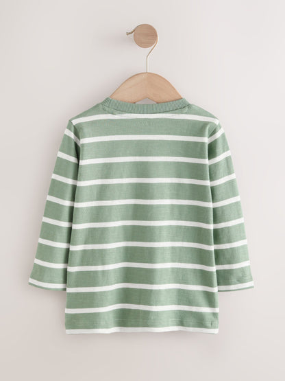 Green/White Stripe Safari Long Sleeve Appliqué T-Shirt (3mths-7yrs) image 7