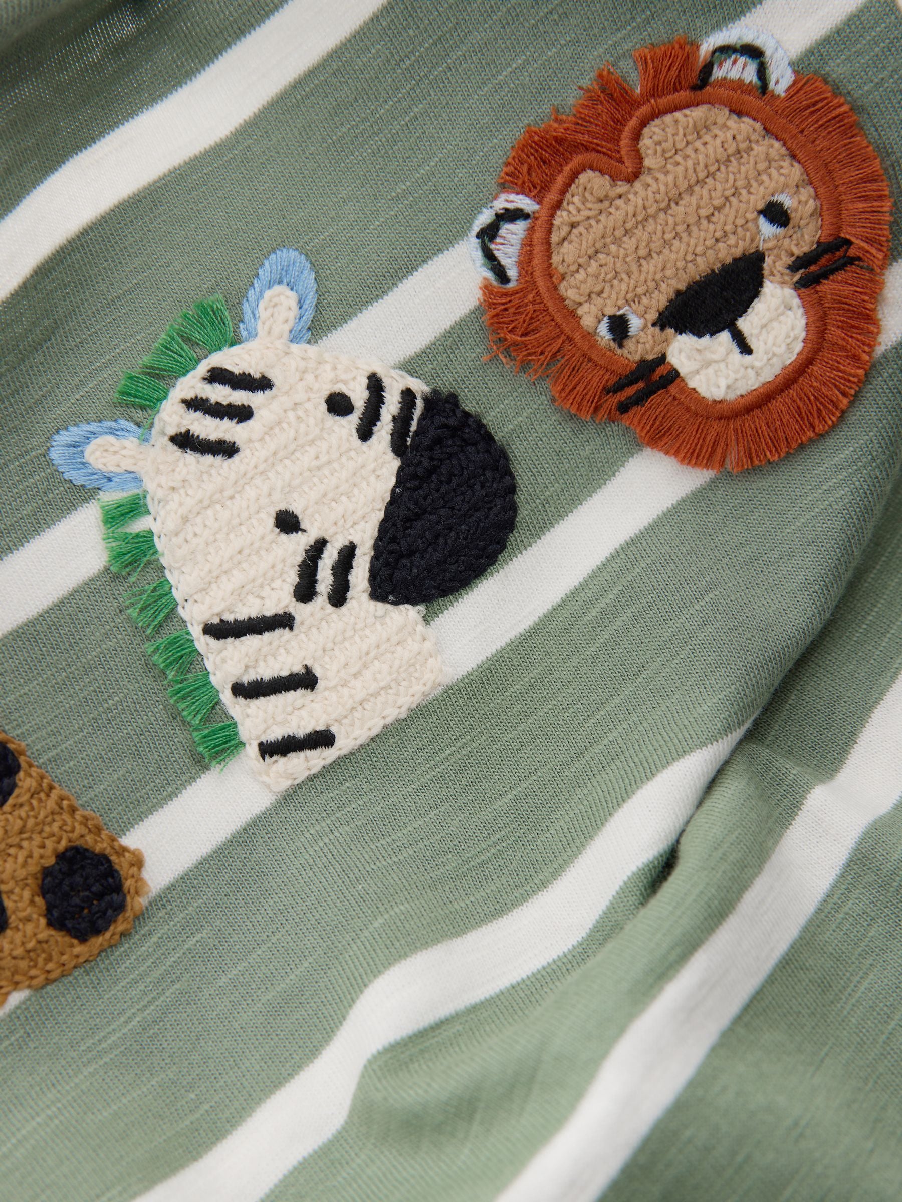 Green/White Stripe Safari Long Sleeve Appliqué T-Shirt (3mths-7yrs) image 8