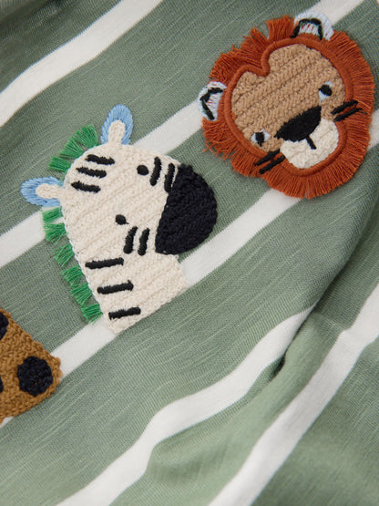 Green/White Stripe Safari Long Sleeve Appliqué T-Shirt (3mths-7yrs) image 8