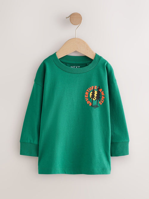 Green Scene Long Sleeve Back Print T-Shirt (3mths-7yrs) image 1