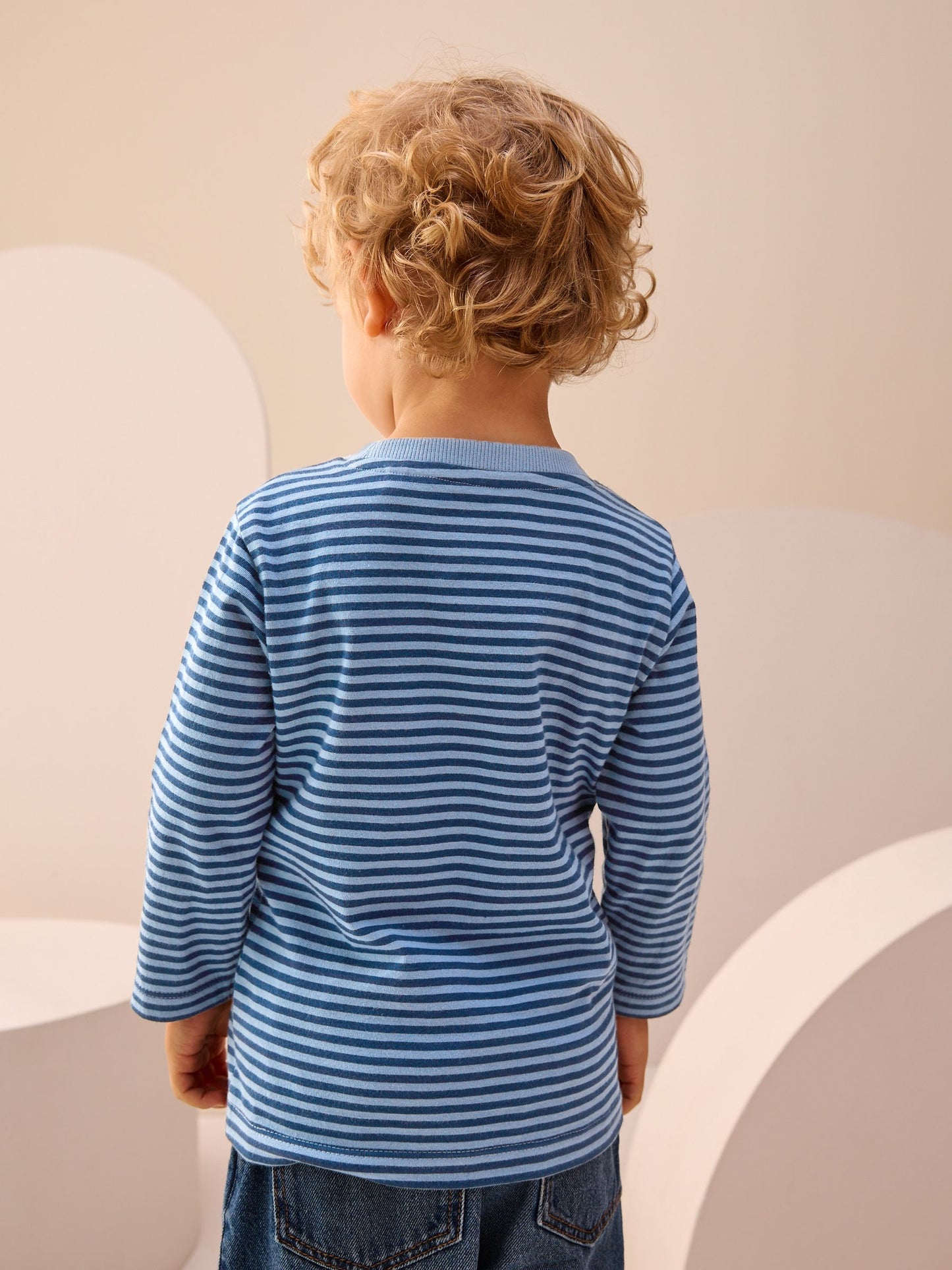 Blue/Navy Stripe Fox Long Sleeve Appliqué T-Shirt (3mths-7yrs) image 4