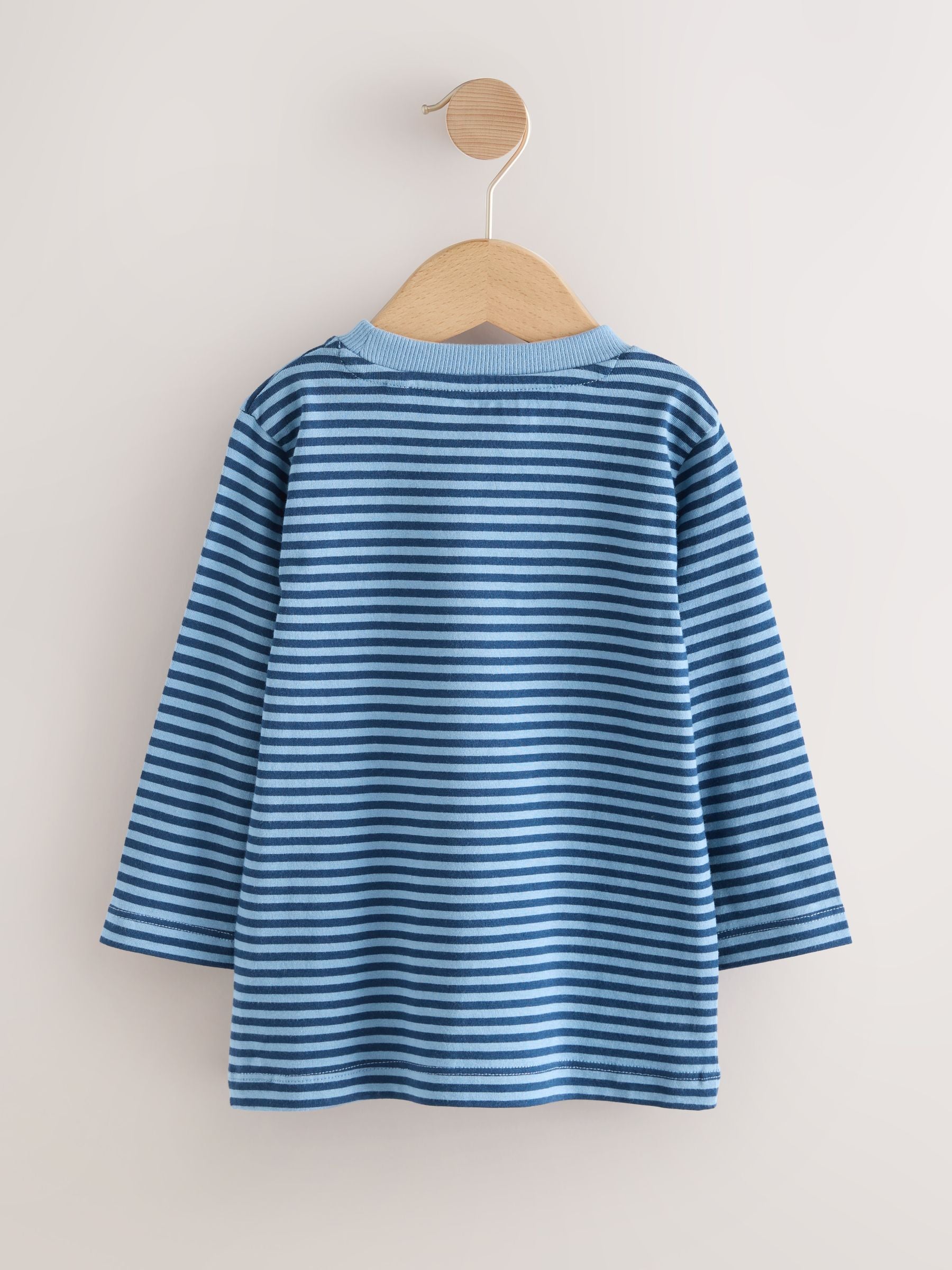 Blue/Navy Stripe Fox Long Sleeve Appliqué T-Shirt (3mths-7yrs) image 6