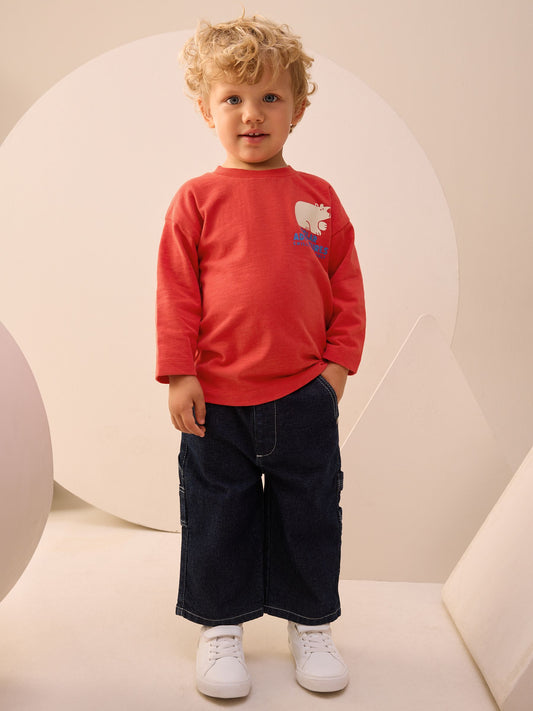 Red Polar Bear Long Sleeve Back Print T-Shirt (3mths-8yrs) image 3