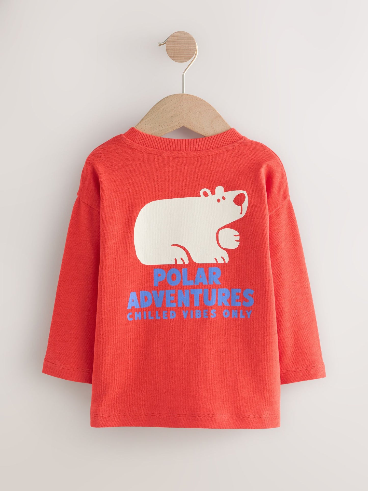 Red Polar Bear Long Sleeve Back Print T-Shirt (3mths-8yrs) image 6