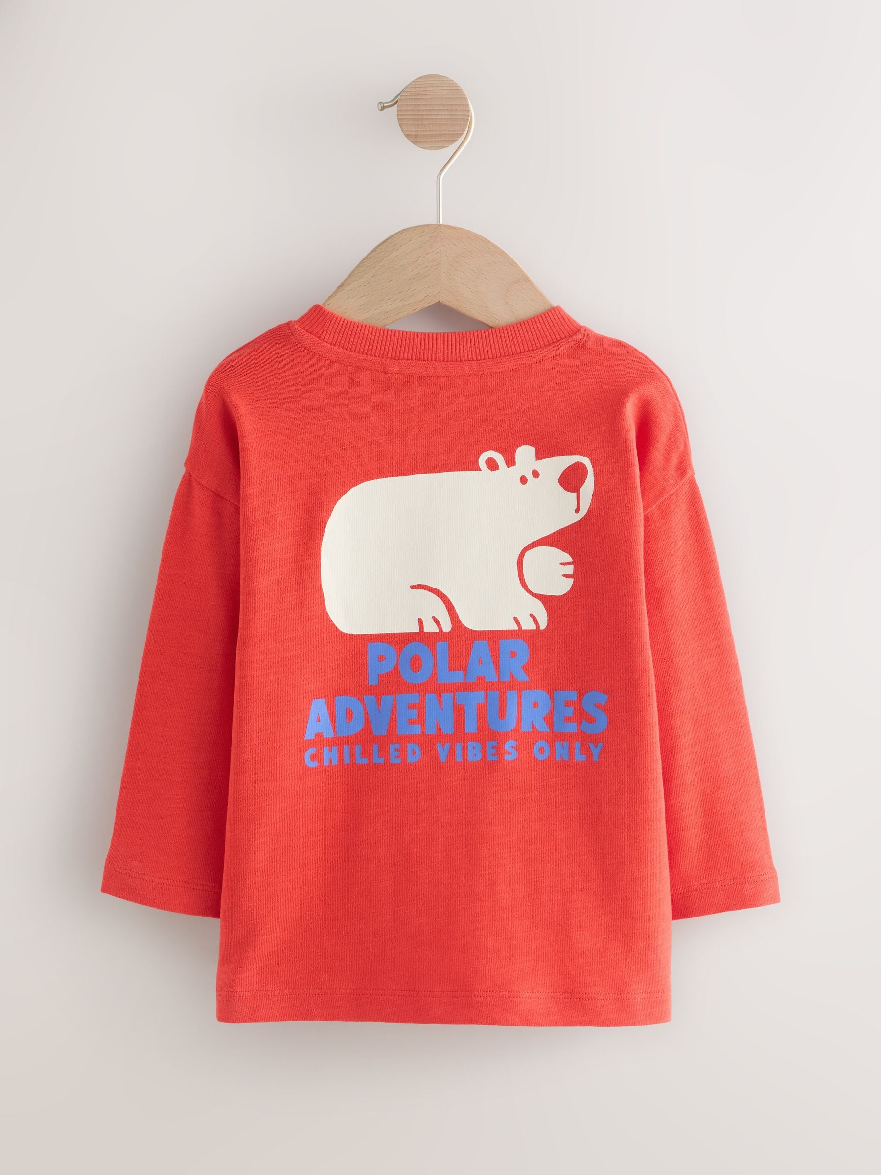 Red Polar Bear Long Sleeve Back Print T-Shirt (3mths-8yrs) image 6